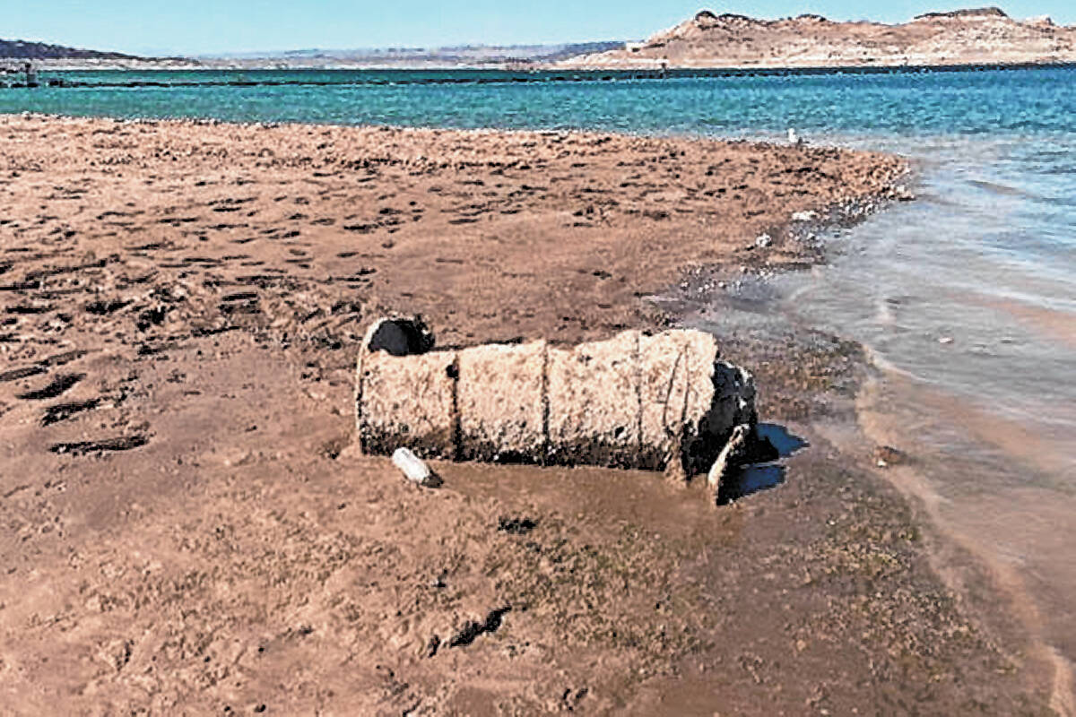A barrel that contain human remains was found at Lake Mead on Sunday, May 1. (File photo/Shawna ...