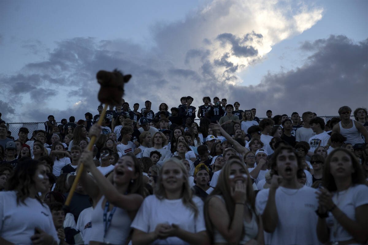 The Shadow Ridge student section filled up during a Class 4A high school football game against ...