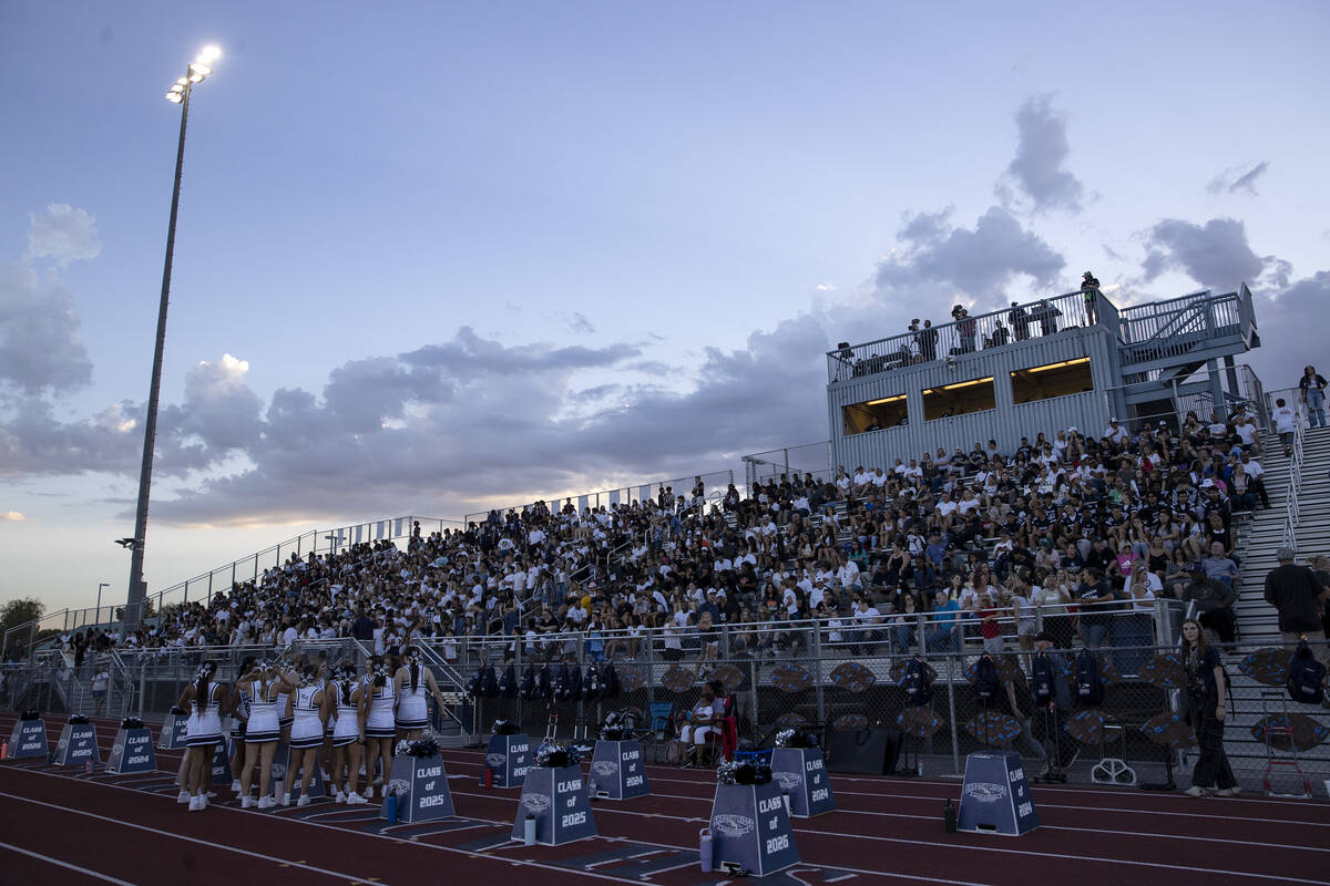 The Shadow Ridge stands are full during a Class 4A high school football game against Durango at ...