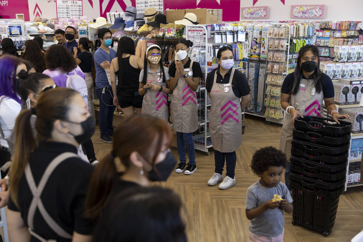 People ente Daiso during the store's grand opening event in Downtown Summerlin in Las Vegas, Sa ...