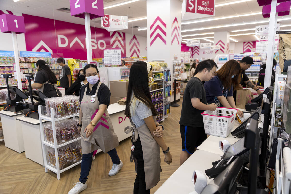 People shop at Daiso during the store's grand opening event in Downtown Summerlin in Las Vegas, ...