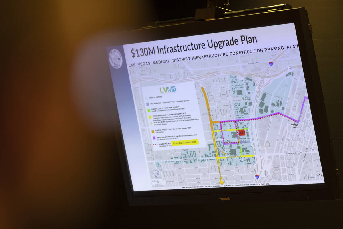 Officials discuss projects planned for the development of the Las Vegas Medical District at Las ...