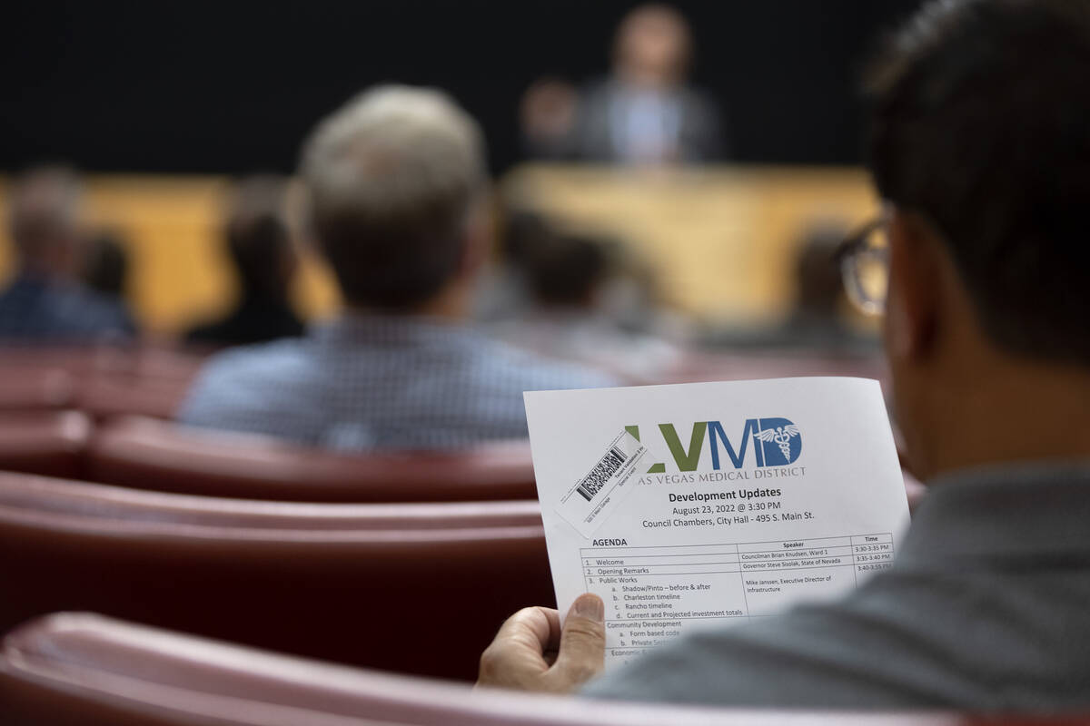 Officials discuss projects planned for the development of the Las Vegas Medical District at Las ...
