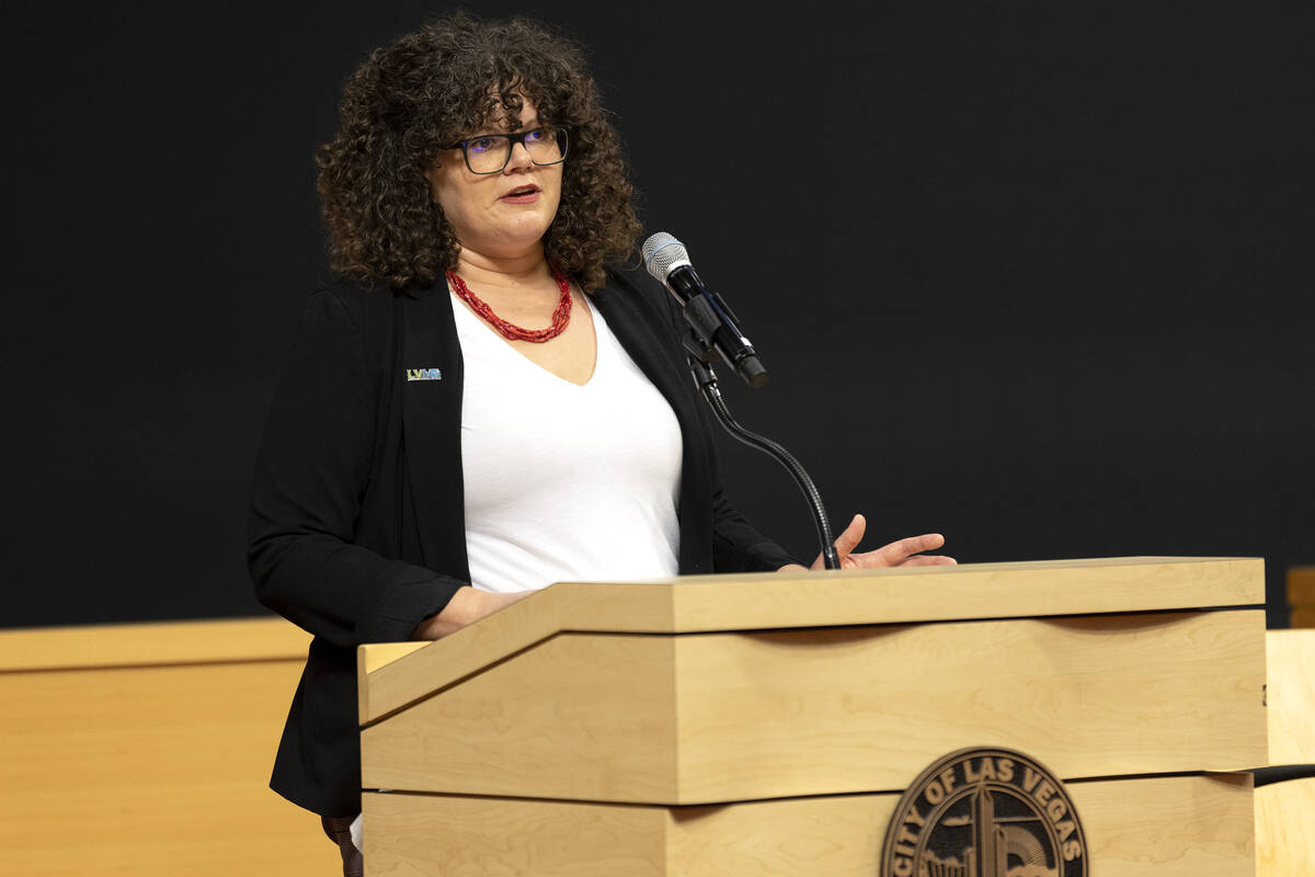 Tabitha Pederson, senior economic development specialist for the City of Las Vegas, speaks duri ...