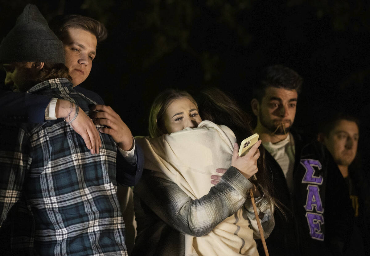 Friends and family mourn the loss of Nathan Valencia, a 20-year-old UNLV student and Bishop Gor ...