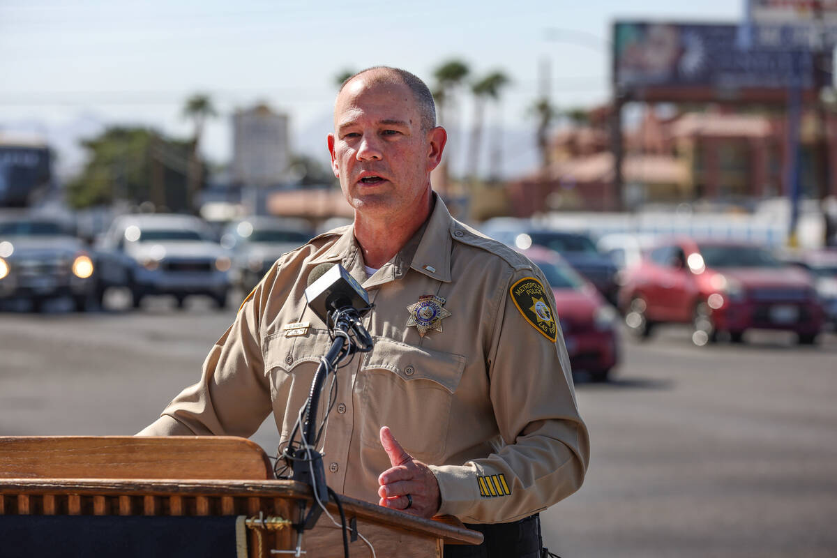 Lt. Daryl Rhoads, with the Metropolitan Police Department’s traffic bureau, addresses th ...