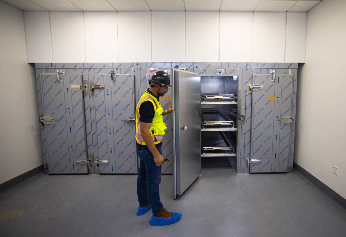 Loay Hanthel, senior project manager for M.J. Dean Construction, shows the cadaver lab during a ...