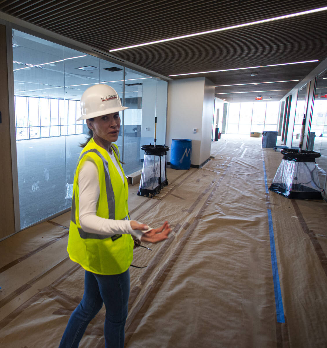 Maureen Schafer, president and CEO of the Nevada Health and Bioscience Corp., leads a tour of t ...