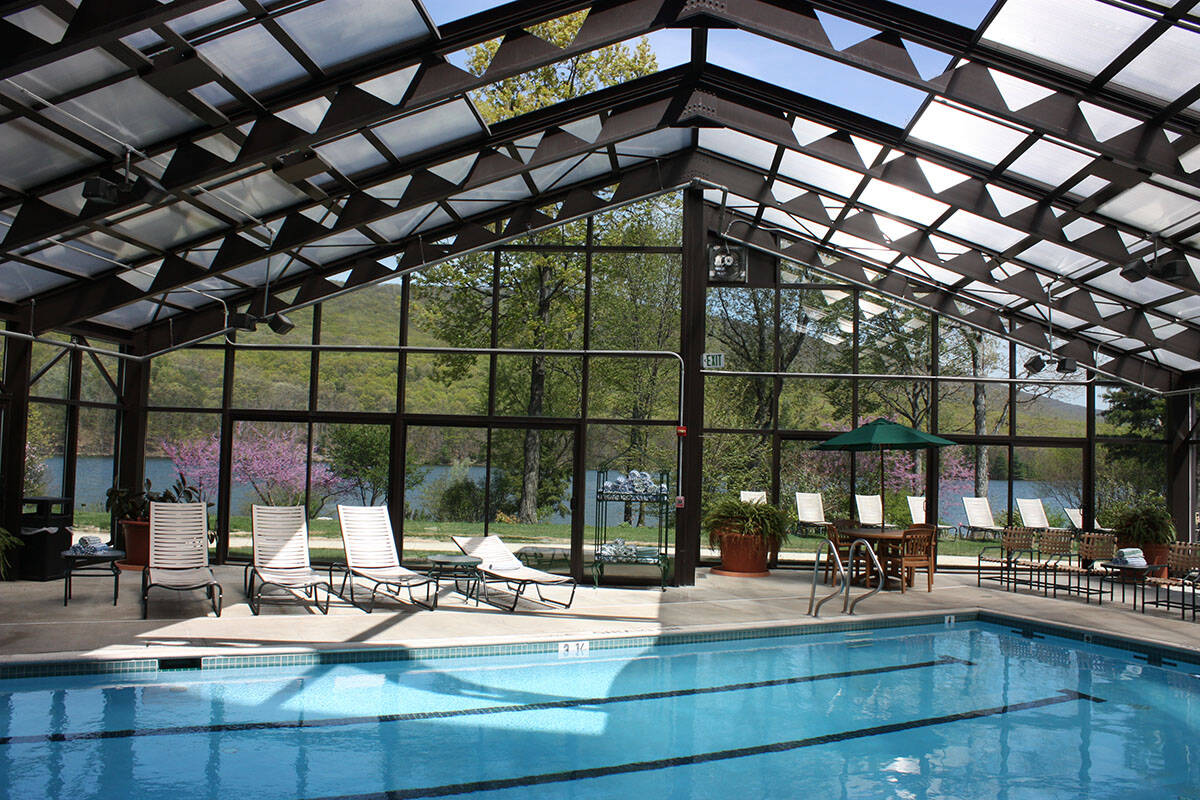 This May 3, 2013 photo shows the swimming pool at the Rocky Gap Casino Resort near Cumberland, ...