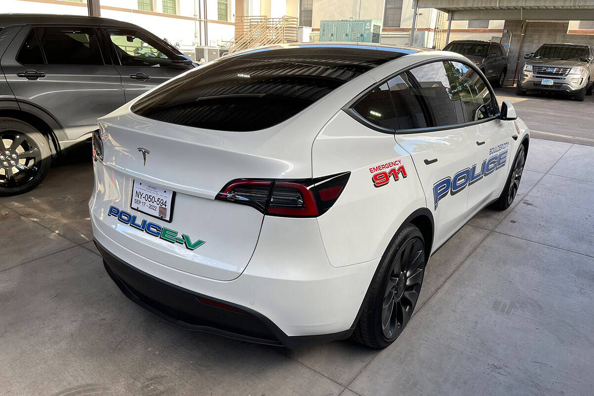 One of the new electric vehicles for the Boulder City Police Department. (City of Boulder City ...