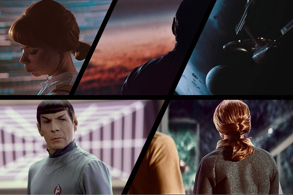 Images showing several "Star Trek" characters from a Roddenberry Archive presentation at Creati ...