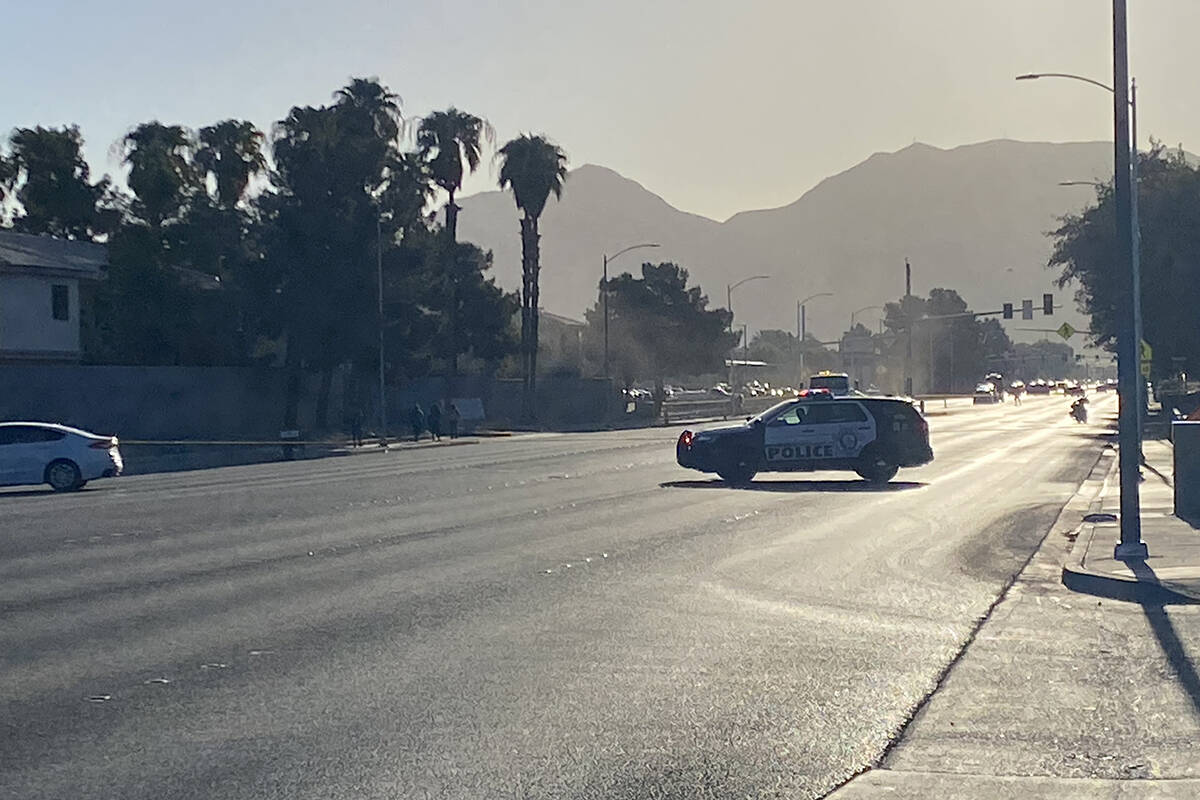Police investigate a crash involving a motorcycle and SUV on Monday, Aug. 29, 2022, at East Bon ...