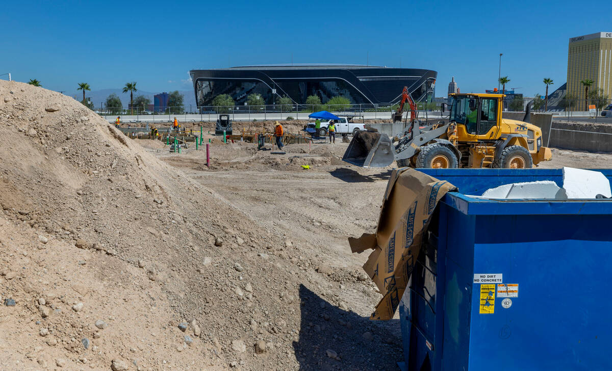 Construction begins on the site where an In-N-Out Burger is being built across from Allegiant S ...