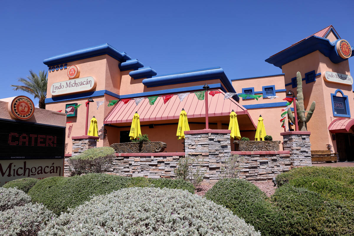 Lindo Michoacan at 10082 W. Flamingo Road in Las Vegas is shown Tuesday, Aug. 30, 2022. The res ...