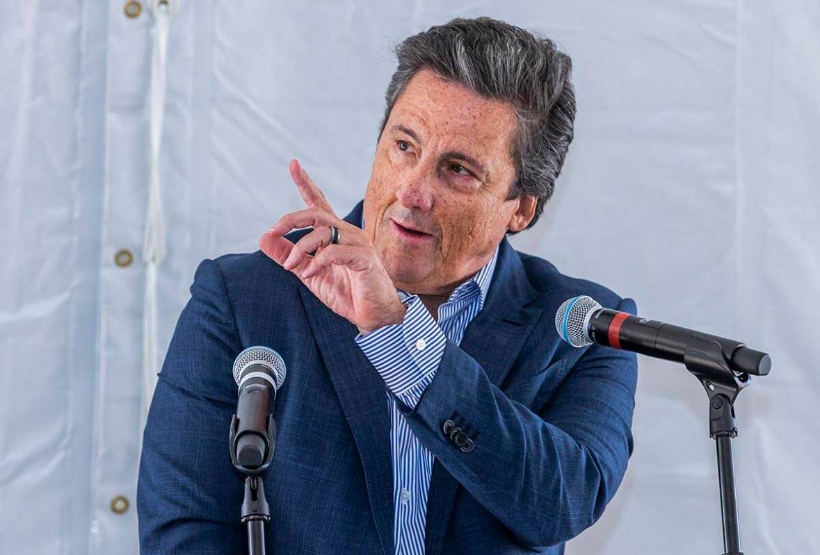 Bill Hornbuckle, CEO and president of MGM Resorts, speaks at a press conference on Monday, June ...