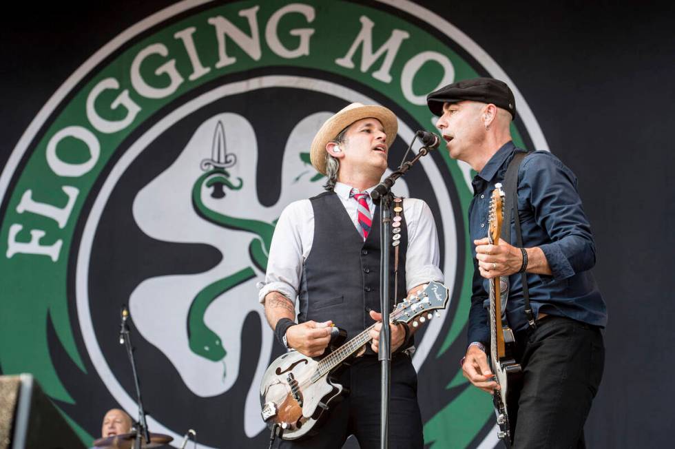 Dennis Casey of Flogging Molly performs during the 3rd Annual Shaky Knees Music Festival at Atl ...