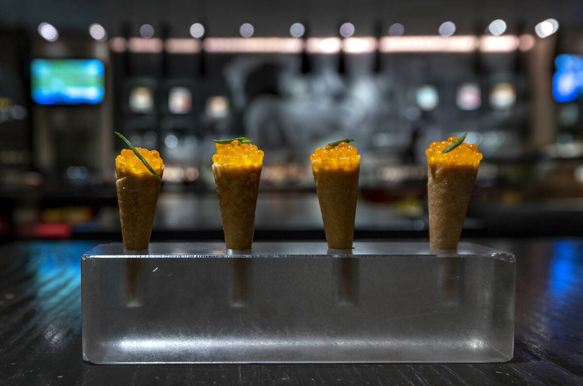 Cono salmón crudo created with the guidance of chef Stephanie Sandfrey of Jaleo in The Cos ...