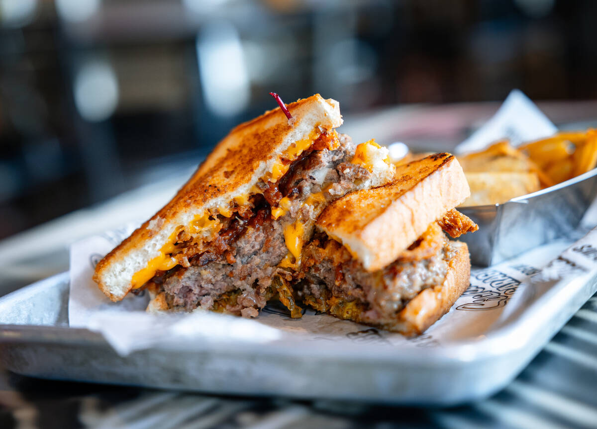 Sickie's Garage Burgers & Brews, in Town Square center in Las Vegas, is cooking up a meatloaf m ...