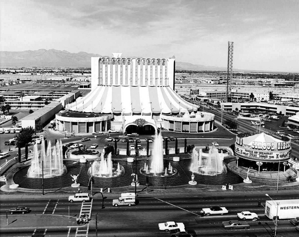 The exterior of Circus Circus is seen in this view from the top of the Riviera September 21, 19 ...