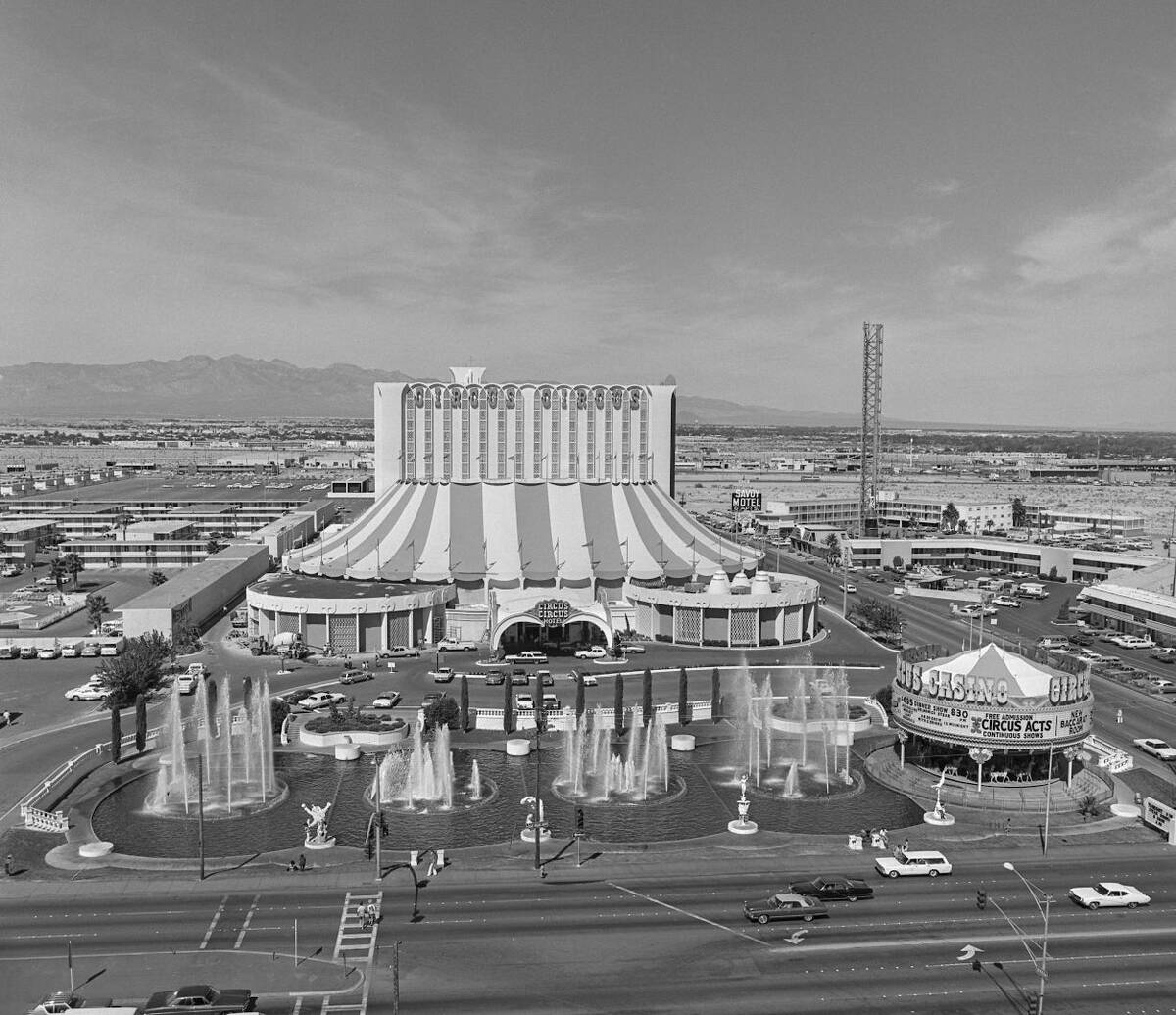 The exterior of Circus Circus is seen in this view from the top of the Riviera September 21, 19 ...