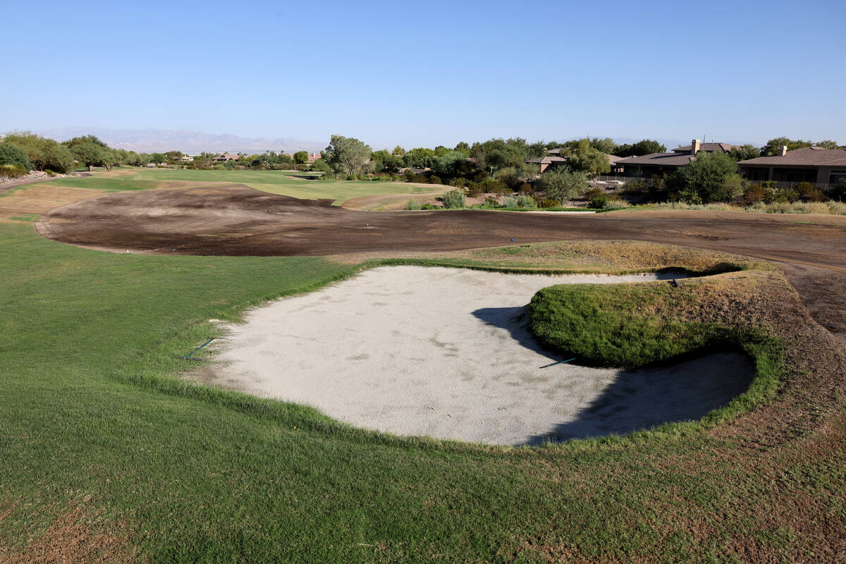 The 12th fairway is ready for replacement Bandera Bermuda grass at Anthem Country Club in Hende ...