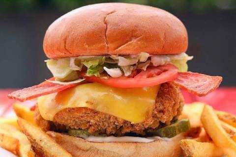 A Deluxe plant-based chicken sandwich from Project Pollo, a vegan fast-food chain opening a loc ...