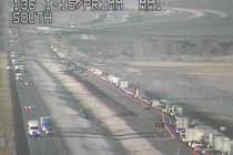 Some drivers headed to California on Interstate 15 near the Primm border were facing a slow-mov ...