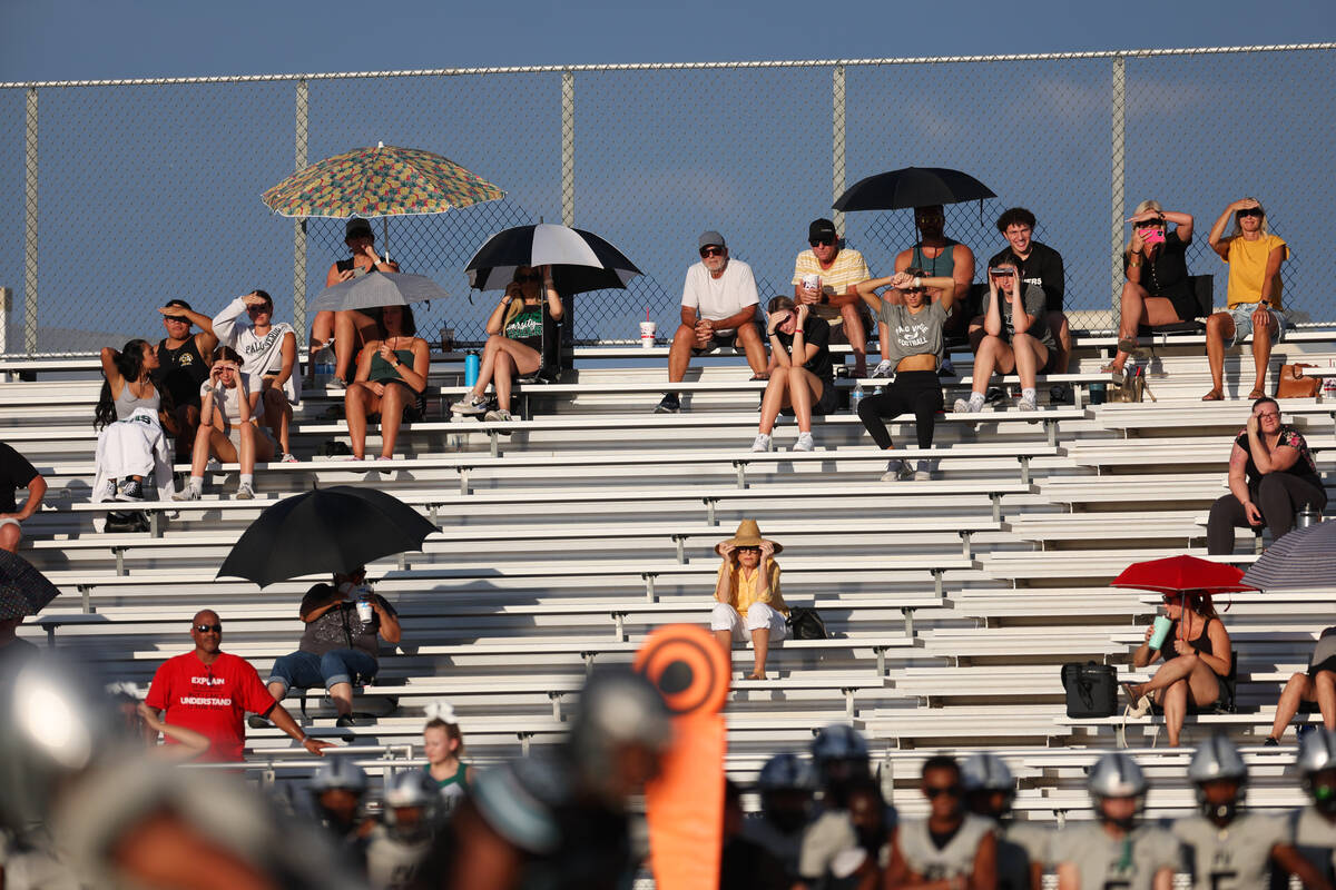The crows watches the first half of a football game between Silverado and Palo Verde at Silvera ...