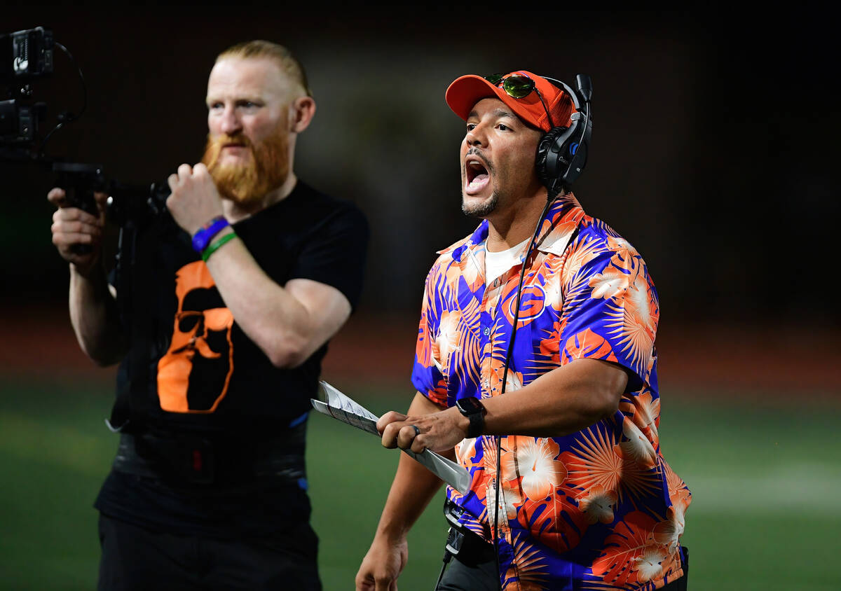 Bishop Gorman coach Brent Browner during a game between the Bishop Gorman Gaels and the Saint L ...