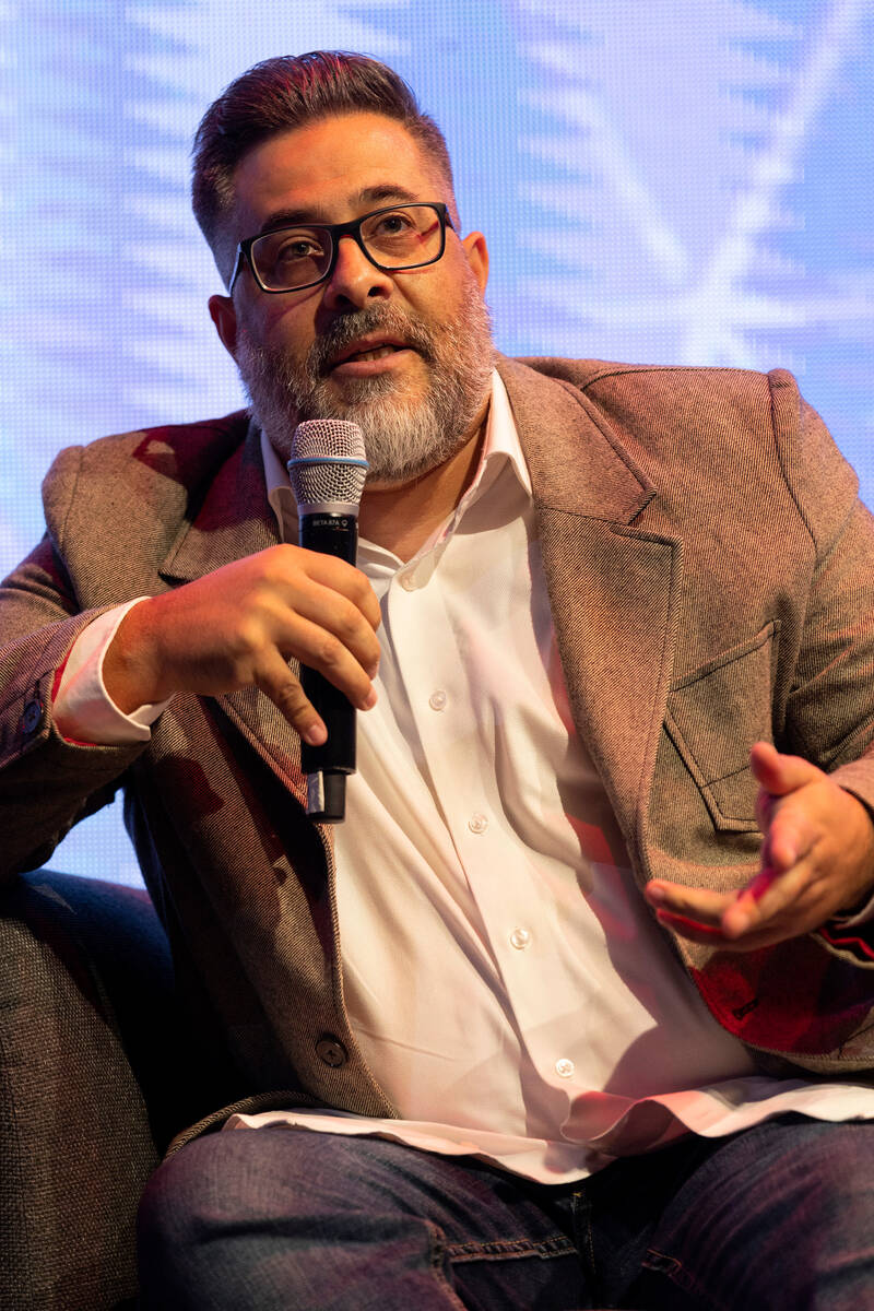 Christopher LaPorte, founder of RESET, speaks during a UNLV panel on the esports economy at Hyp ...