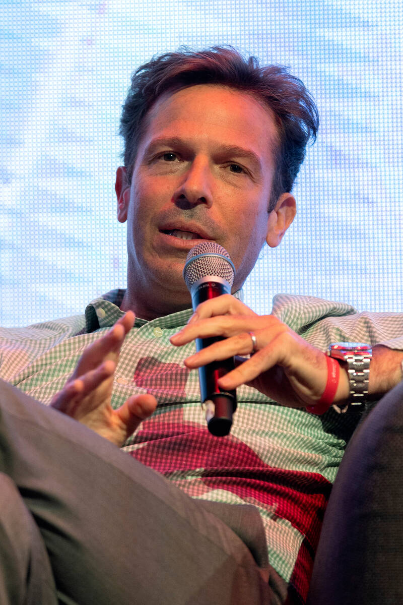 Seth Schorr, CEO of Fifth Street Gaming and chairman of Downtown Grand Hotel & Casino, spea ...