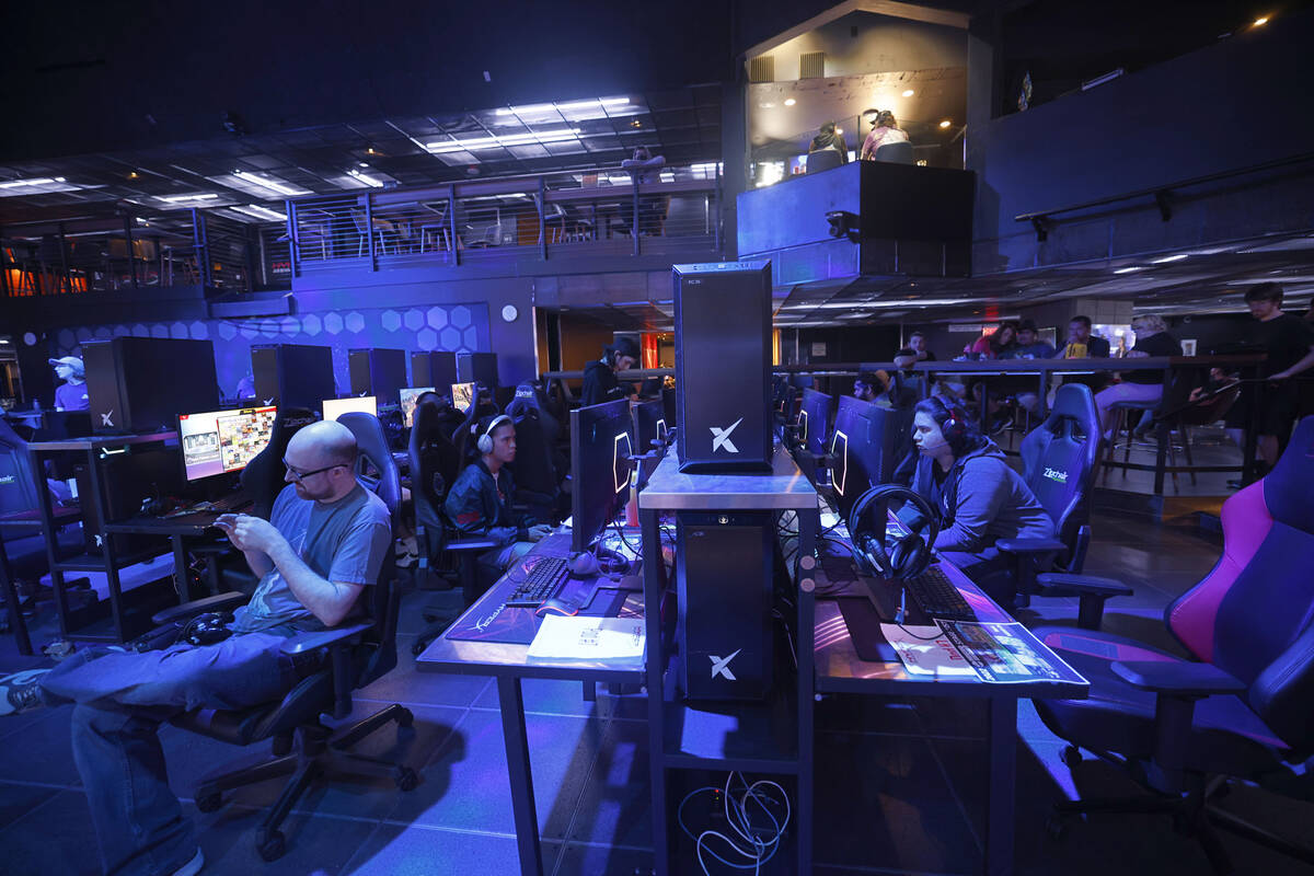 People play games, Friday, Sept. 2, 2022, at the HyperX Arena in Las Vegas. (Chitose Suzuki/Las ...