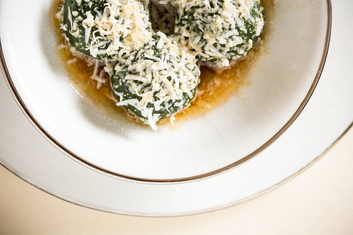 Spinach gnocchi from Vetri Cucina, which is reopening on Nov. 1, 2022, on the 56th floor of the ...