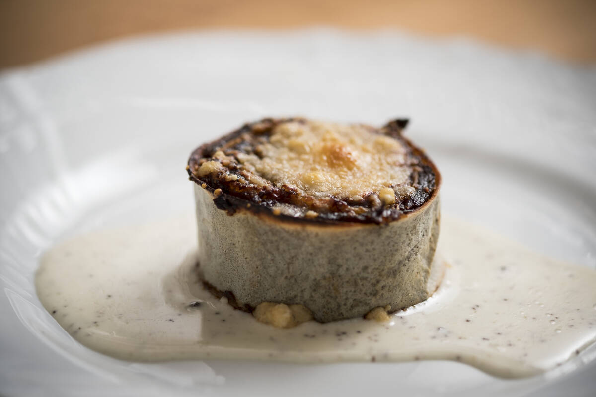 A sweet onion crêpe from Vetri Cucina, which is reopening on Nov. 1, 2022, on the 56th floor o ...