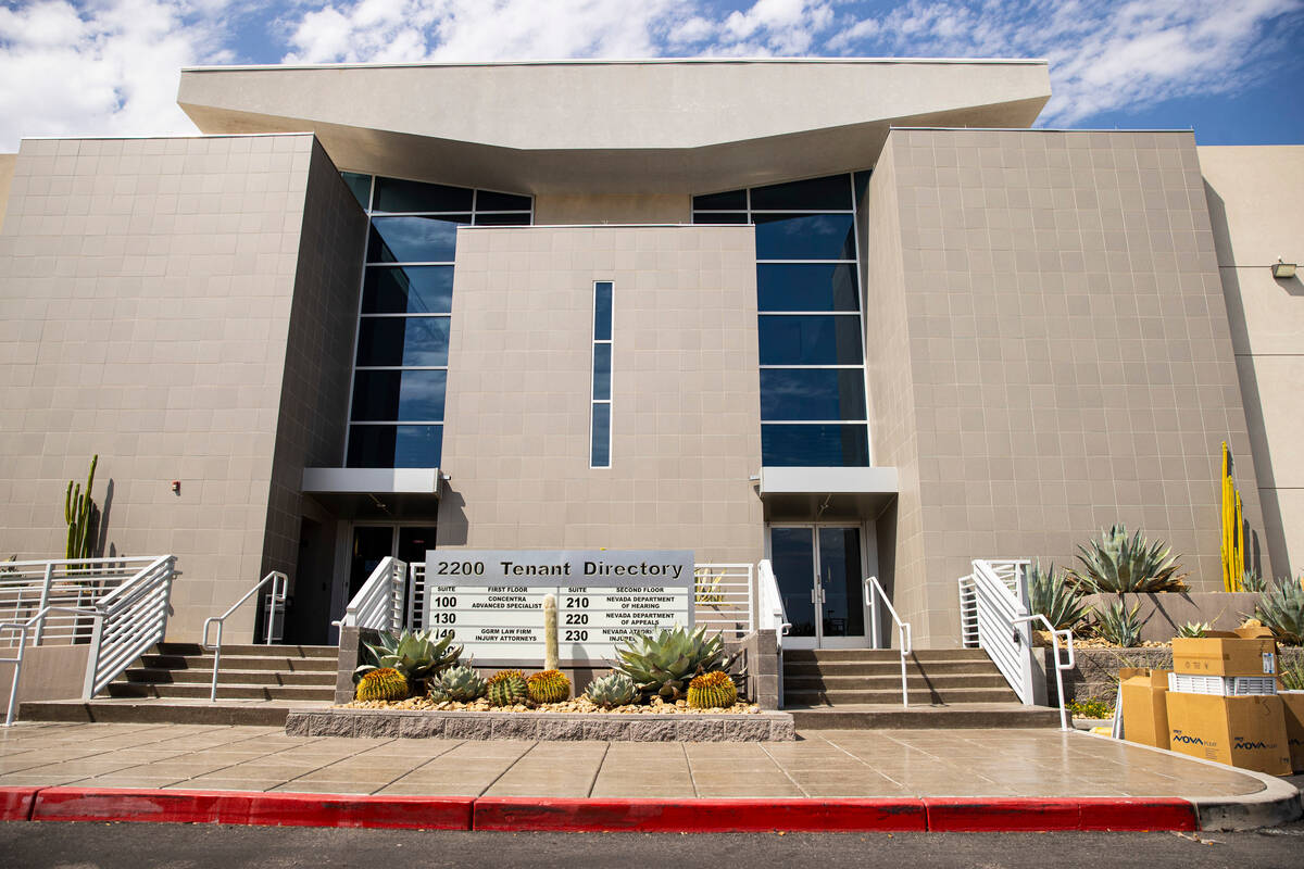 Signage for the Nevada Department of Administration Appeals is pictured at an office building a ...