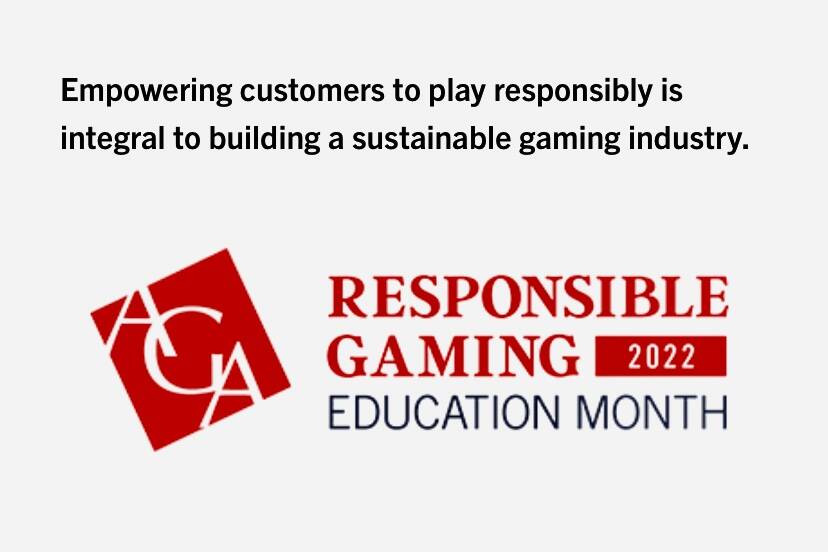 A screenshot on Responsible Gaming Education Month from the American Gaming Association website ...