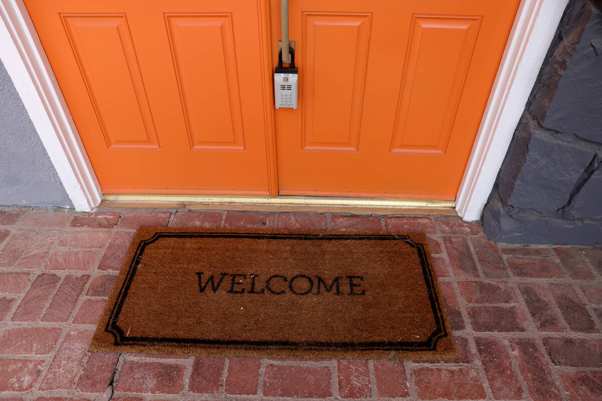 A Realtor lock box at a home for sale at 1680 Silver Mesa Way in Las Vegas Friday, Sept. 9, 202 ...