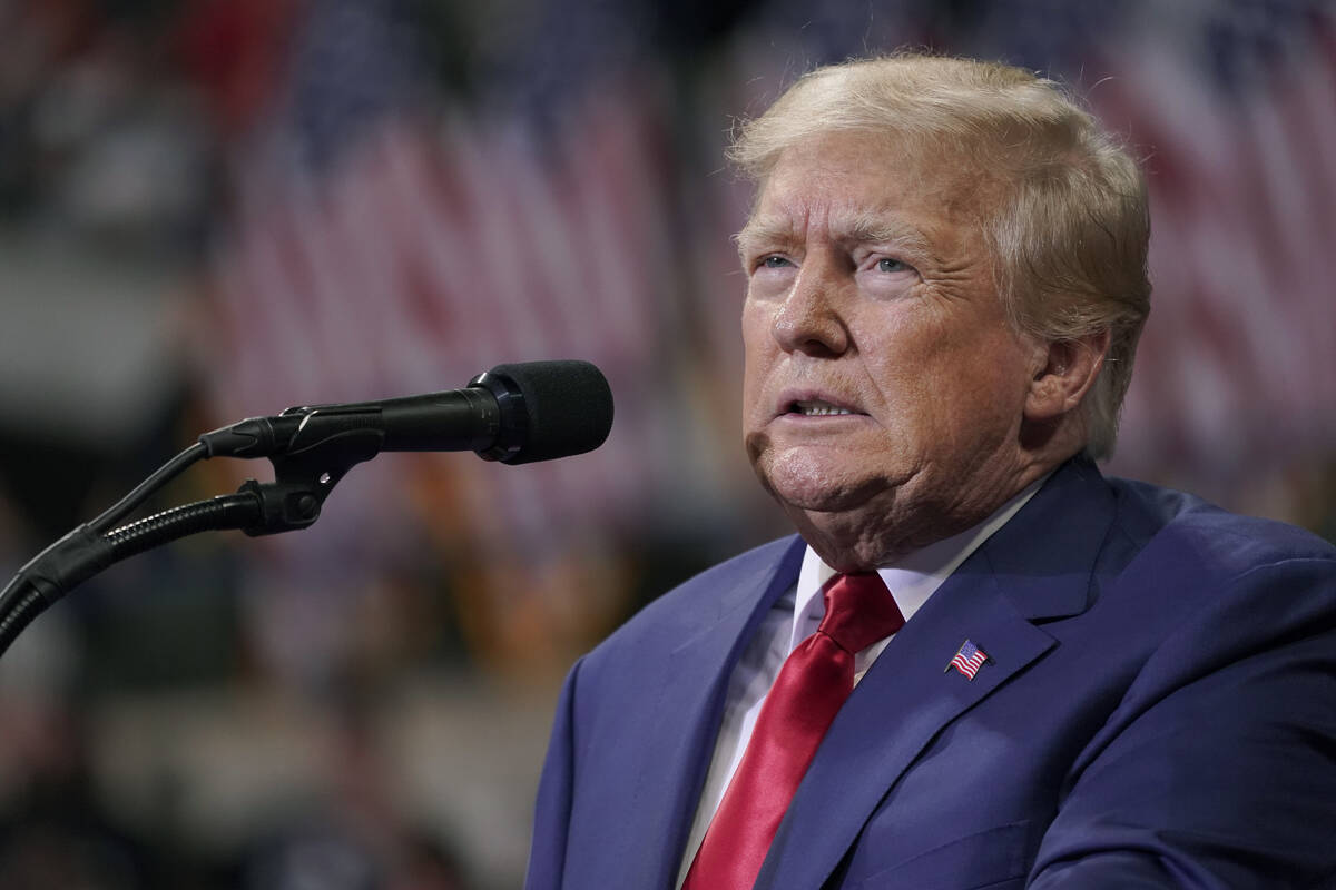 Former President Donald Trump speaks at a rally in Wilkes-Barre, Pa., Saturday, Sept. 3, 2022. ...