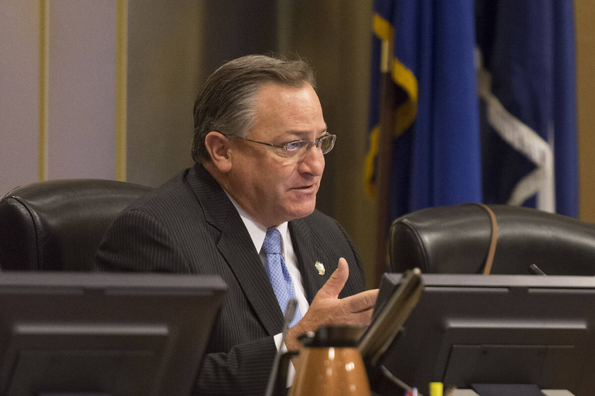 FILE - Mayor Pro Tem Steven Ross speaks at Las Vegas City Hall Council Chambers, Wednesday, Aug ...