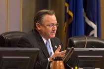 FILE - Mayor Pro Tem Steven Ross speaks at Las Vegas City Hall Council Chambers, Wednesday, Aug ...