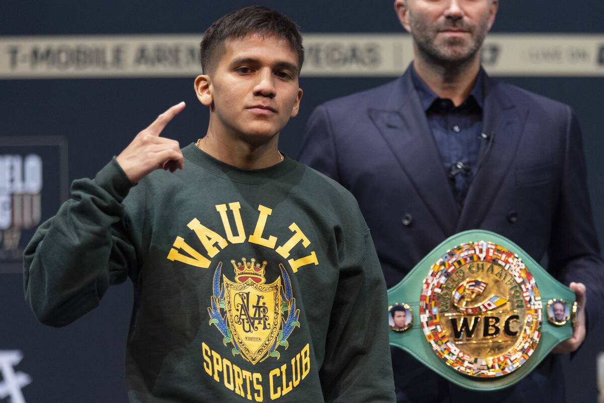 Jesse "Bam" Rodriguez poses during a press conference at the MGM Grand hotel-casino i ...