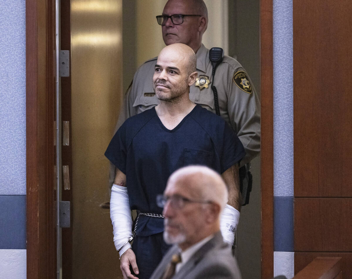Clark County Public Administrator Robert Telles appears in court at the Regional Justice Center ...