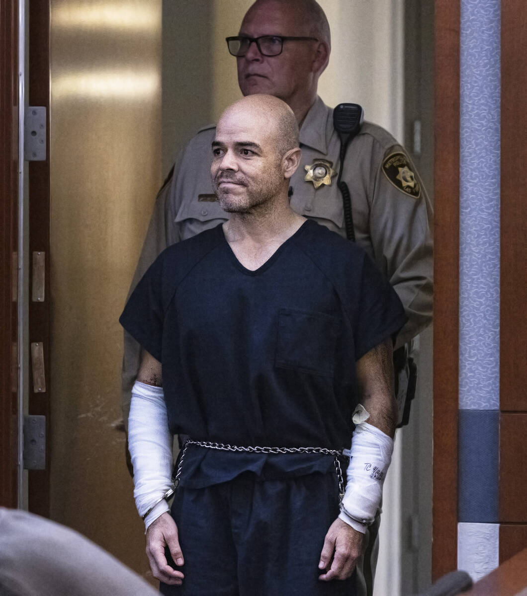 Clark County Public Administrator Robert Telles appears in court at the Regional Justice Center ...