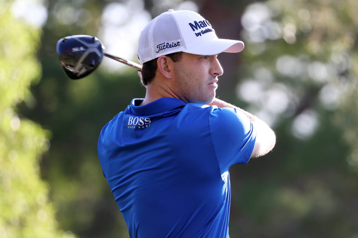 Patrick Cantlay tees off at the 13th hole during round two of the 2020 Shriners Hospitals for C ...