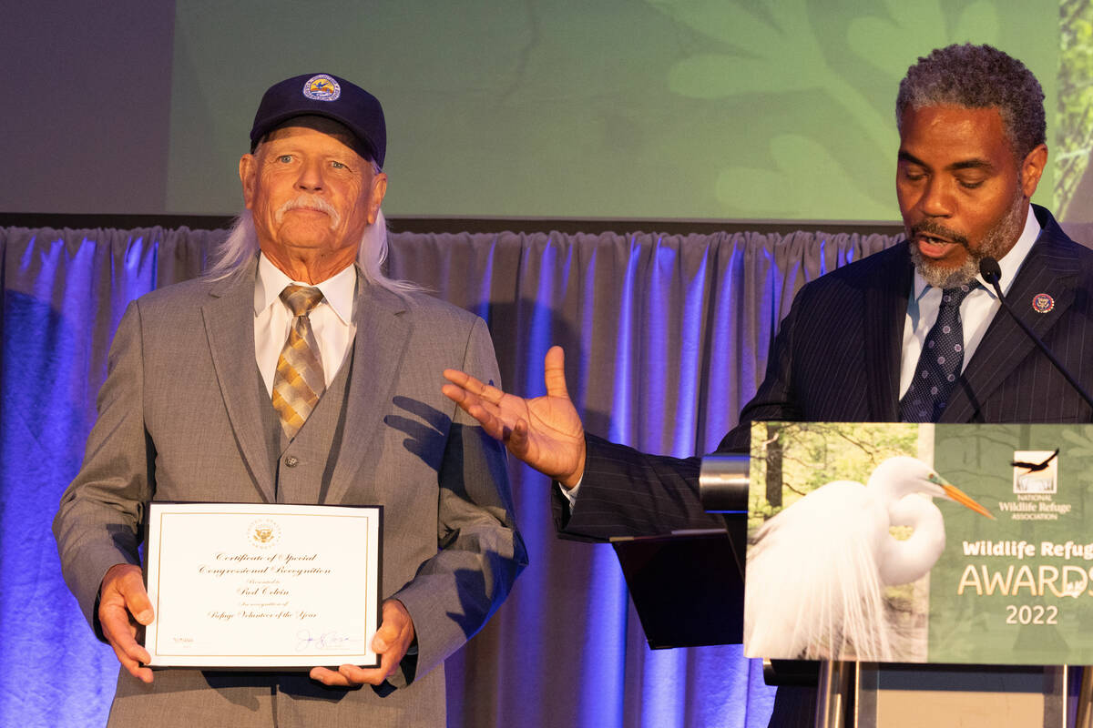 Rod Colvin and Congressman Steven Horsford at the 2022 Wildlife Refuge Awards dinner in Washing ...