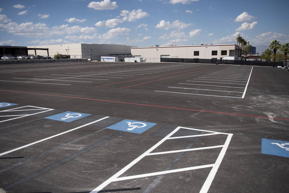 The lot at 5585 Polaris Avenue, across from Allegiant Stadium on Thursday, Sept. 15, 2022, in L ...