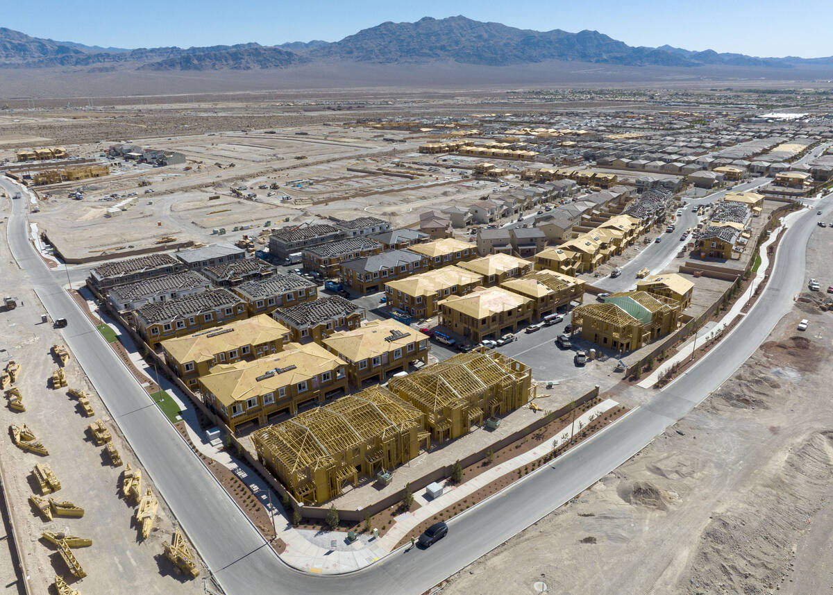 Construction is underway for a new housing community at Skye Canyon Park Drive and Lavange Stre ...