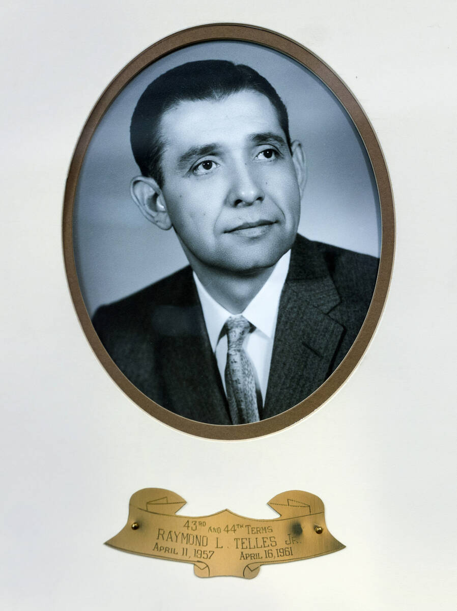 El Paso, Texas, Mayor Raymond L. Telles Jr., who served from 1957 to 1961, on display at City H ...
