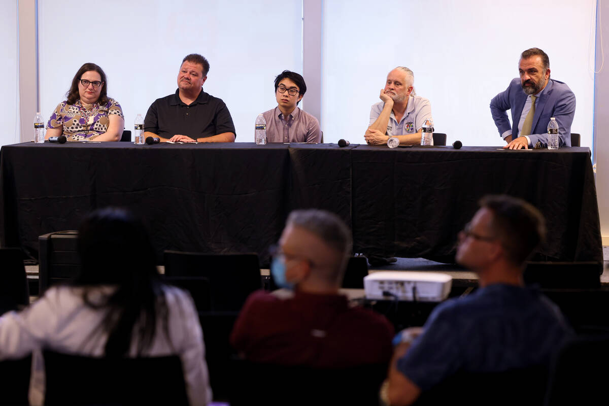 Panelist, from left, Haley Blake, communicable diseases supervisor at Southern Nevada Health Di ...
