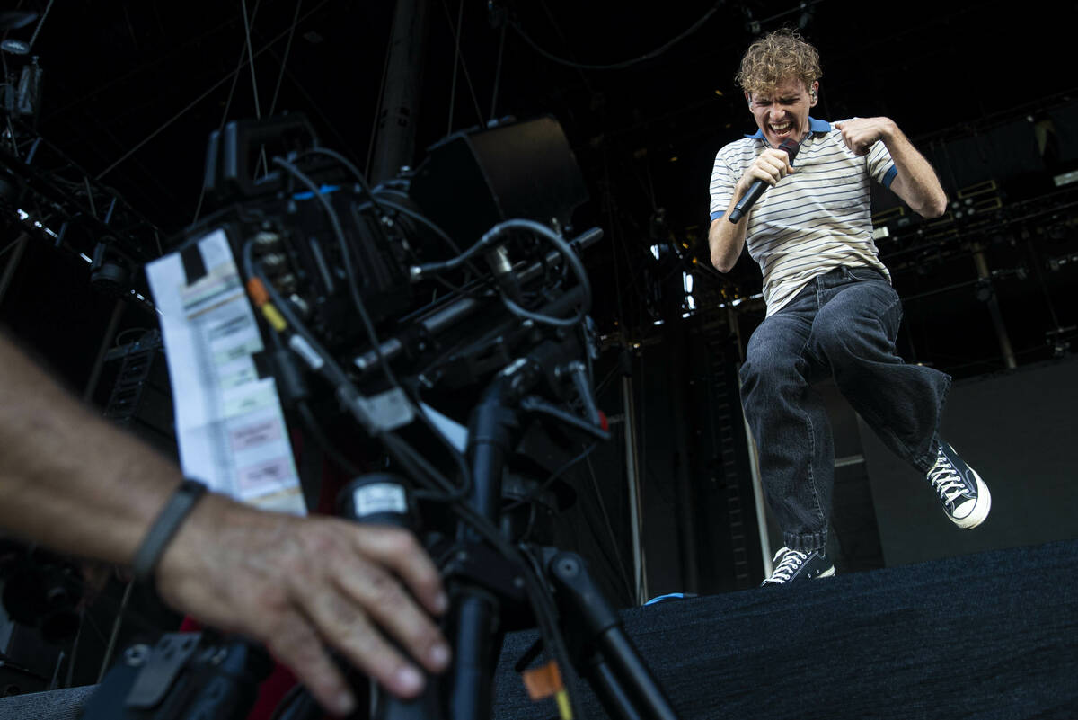 Chase Lawrence, of Coin, performs during the first day of the Life is Beautiful festival on Fri ...